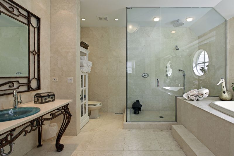 Luxurious Shower with Natural Stone Accents